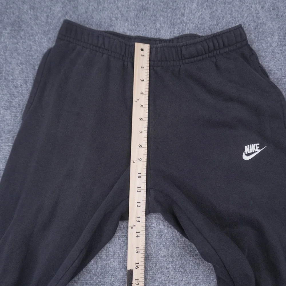Nike Sweatpants Mens Medium Black Fleece Joggers Embroidered Logo Pockets
